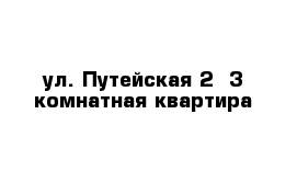 ул. Путейская 2 -3-комнатная квартира